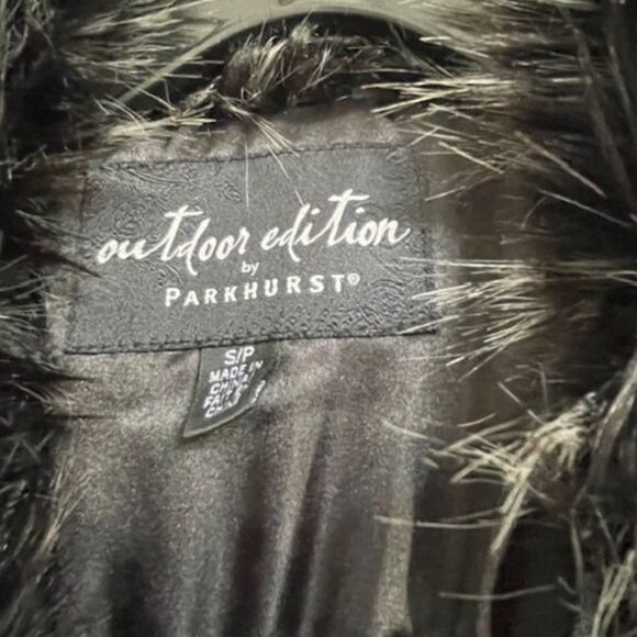 Outdoor Edition By Parkhurst Black Sleeveless Faux Fur Trimmed SMALL - Picture 5 of 7
